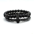Bracelet Men Accessories Matte Oxyn Stone Beads Skull Erkek Bileklik Set Crown Jewelry Mens Bracelets for Women Pulseras Mujer
