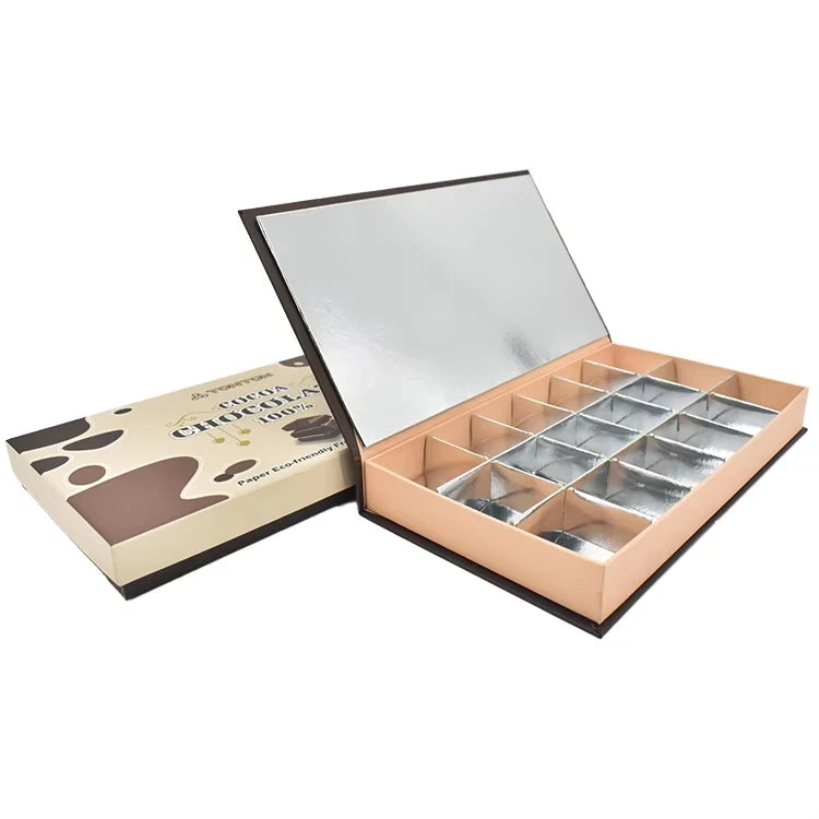 Eco-Friendly Kraft Paper Chocolate Divider Packaging Box Food Bonbons Truffles Giveaway Display Package