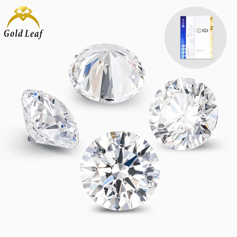 Goldleaf Round Cut D VVS1 Loose HPHT  1CT Lab Grown Diamond IGI  Certificate Lab Grown Diamond for Jewelry Making