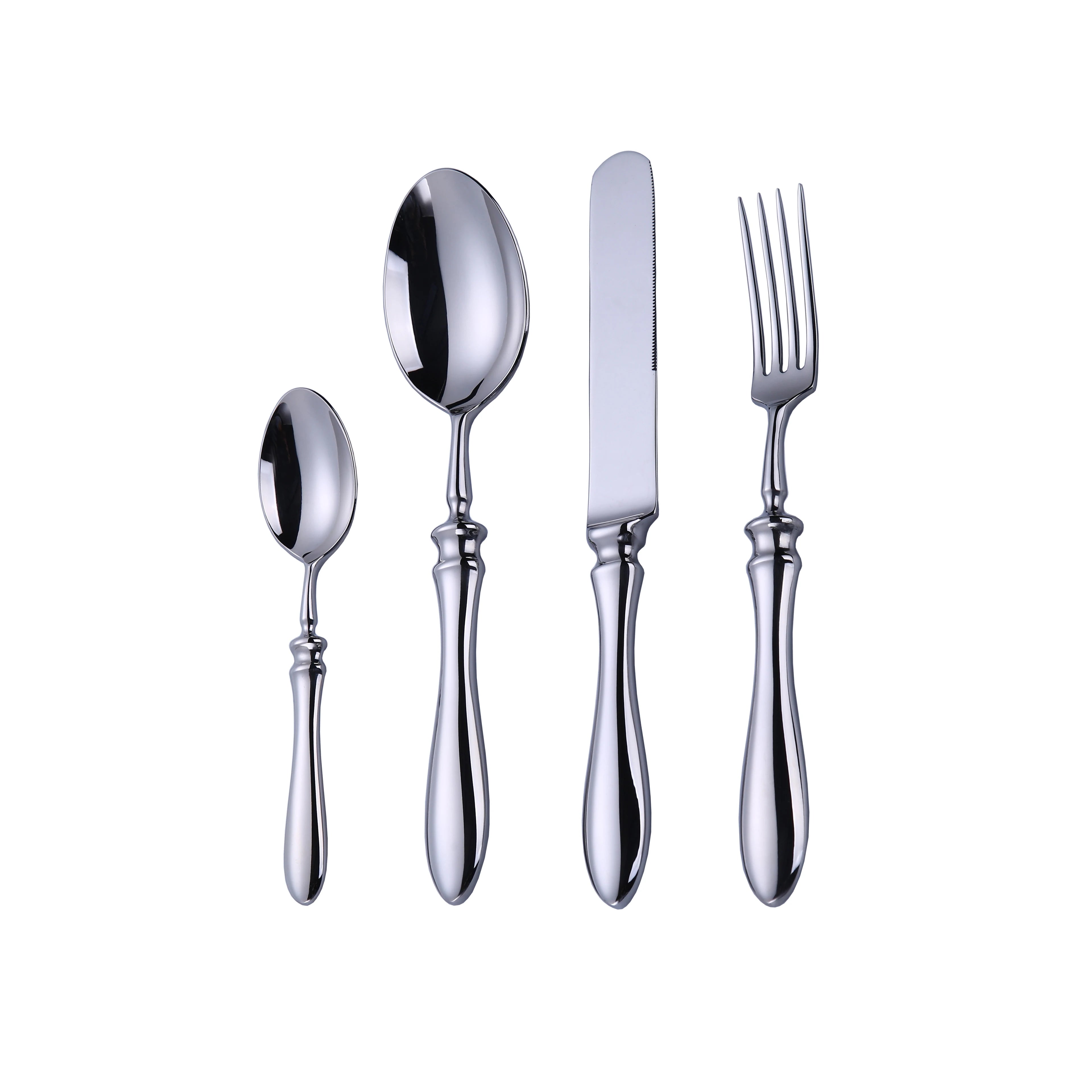 Stainless Steel Luxury Flatware Mirror Forged Hollow Handle Thick Cutlery Set Back to School