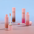 Round Pink Lipgloss Print Your Logo Vegan Glossy OEM Matte Finish Liquid Lipstick Empty Lip Gloss 6ml Containers