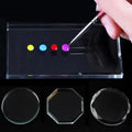 Newby Professional Double Solid Portable 4 Designs Rectangle Transparent Nail Art Glass Palette Display Board NY-09