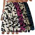 Female Summer Leaf Print A-line Maxi Skirt Women Fashion Elastic High Waist Chiffon Floral A-line Skirts Factory Wholesale