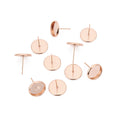 Gold Rose Plating DIY Jewelry Findings Trays Polymer Clay Earring Base Settings Earring Pin Base Finding Pins & Needles