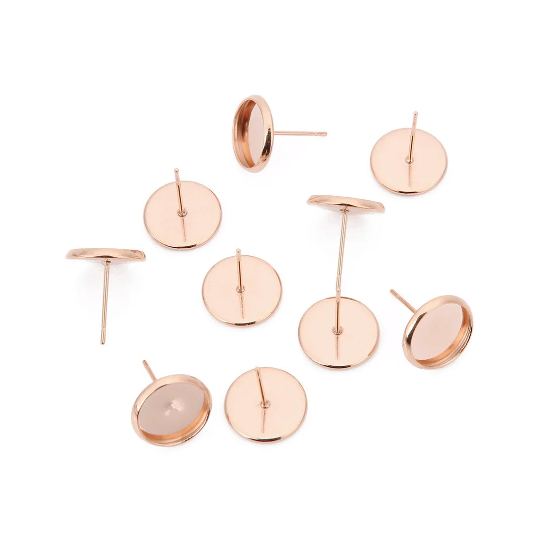 Gold Rose Plating DIY Jewelry Findings Trays Polymer Clay Earring Base Settings Earring Pin Base Finding Pins & Needles