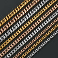 Heavy Men's Hip Hop Choker 18k Yellow Gold Plated Stainless Steel 7mm Miami Cuban Link Chain Necklace Jewelry