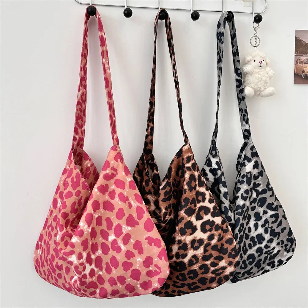 Large Capacity Leopard Print Women's Shoulder Bags Fashion Polyester Ladies Crossbody Bag Casual Travel Female Shopper Handbags