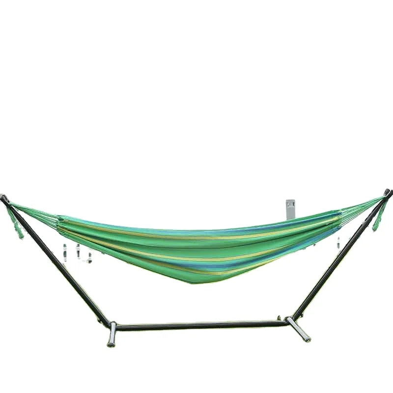 WOQI Double Hammock With Steel Stand Adjustable Hammock Bed Camping Hammock Stand Brackets