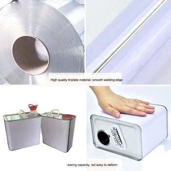 Rectangular Metal Tin Can with Plastic Lid Screw Top for Chemical Paint Oil and Other Products