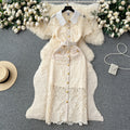Wholesale 2026 Summer High Grade Lace Hooked Flower Embroidery Design Sense Small Group Temperament Women's Dress