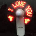 Customized Logo Mini LED Light Fan Battery Operated Electric Handheld Led Message Fan