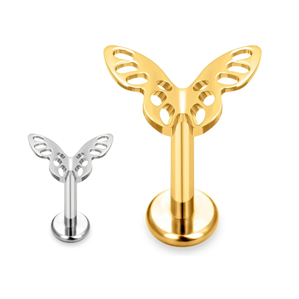 G23 Titanium Labret Lip Conch Cartilage Helix Pin Earrings Nasal Nail Body Jewelry 16G Stud Earrings Women