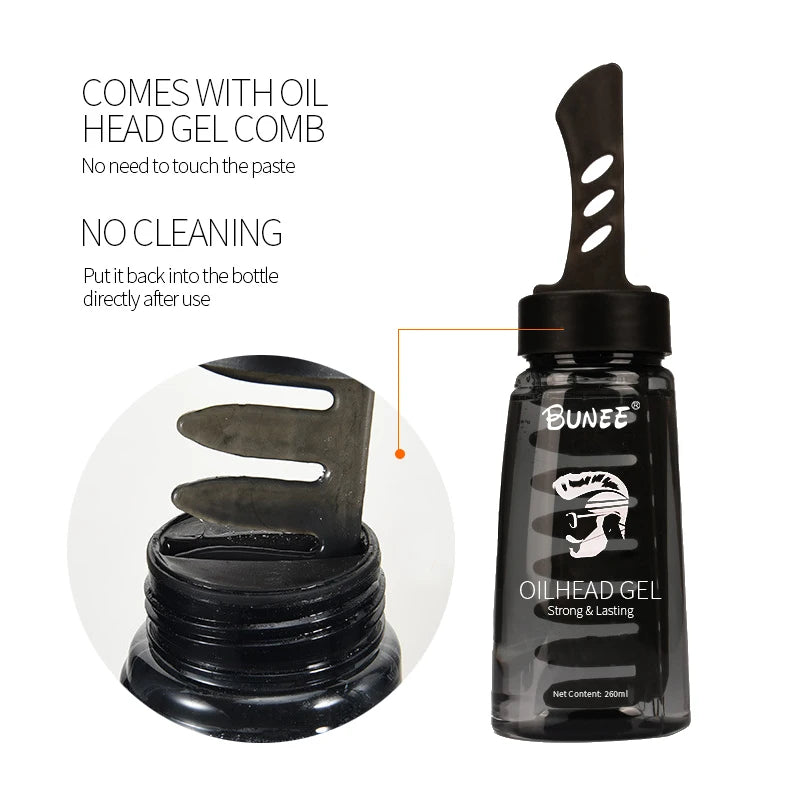 260 Ml Hair Gel Modeling Comb Liquid Eco Friendly Control Shine Styling Products Hair Styling Gel for Men
