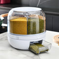 2024 Hot Sale Rotating Grain Dispenser Custom Logo 6kg Dry Food Rice Container Clear 13lbs Rice Dispenser for Kitchen