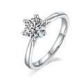 Fine Jewelry 6 Prong Iced Out Moissanite 925 Silver Wedding Engagement Ring Set for Women Gift