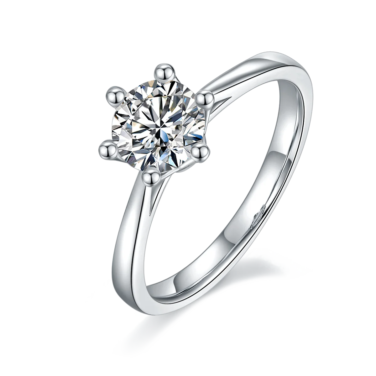 Fine Jewelry 6 Prong Iced Out Moissanite 925 Silver Wedding Engagement Ring Set for Women Gift