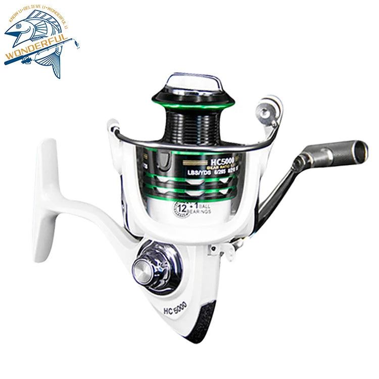 High Quality 6+1BB Full Metal Rock Saltwater Freshwater Spinning Fishing Reel
