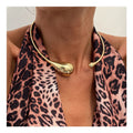 Hip Hop Miniscuit Open Choker Collar Women's Large Drop Shape Metal Alloy Necklace Wholesale