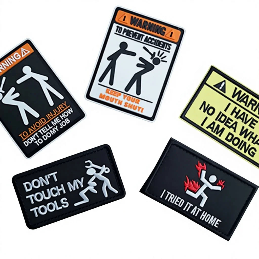 Custom 3D Effect Embroidered Soft Rubber Logo Patches with Iron-On Backing PVC Badges for Hats Flowers & Hearts