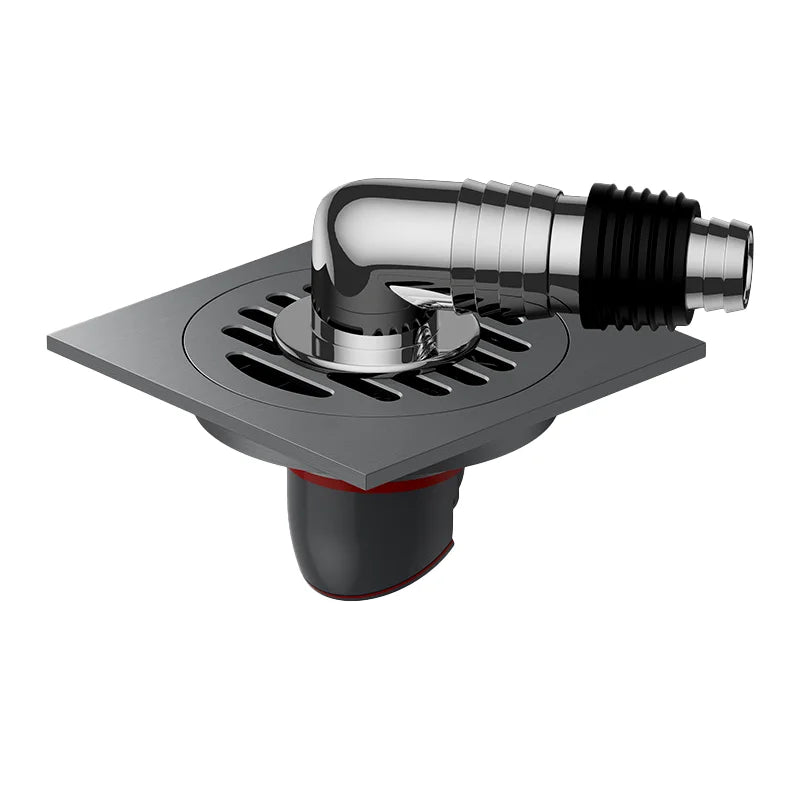 Wholesale Brass Washing Machine Floor Drain with Anti Odor Drainer Bathroom 10x10 CM Square Gun Metal Grey Shower Floor Drain