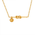 Popular Decorative Steel Bead Tassel Necklace Knotted Stainless Steel 18K Gold Women's Necklace