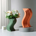 Nordic Style Modern Geometric S-shaped Architectural Modeling Ceramic Vase Decoration