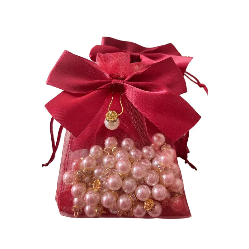 Jewelry Bags Wholesale Satin Fabric Transparent Organza Bag Drawstring Storage Bags Factory Direct