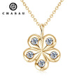 Casual Petal Flower Pendant Jewelry 925 Silver Original Round D Color VVS1 3mm Moissanite Necklaces for Women With Certificate