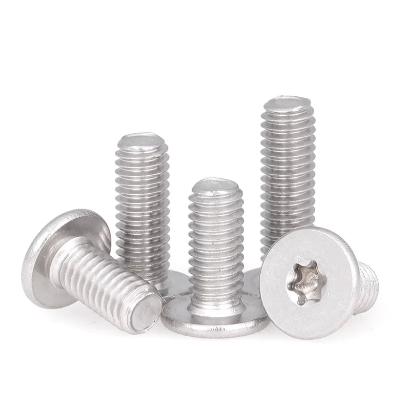 Torx Ultra Low Profile Cap Head Security Screw M8 304 Stainless Steel CM Large Flat Thin Head Anti-Theft Bolt M5 X 8mm M6 X 45mm