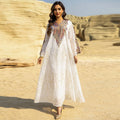 2025 Abaya Muslim Dress Abaya Dubai With Long Sleeve Islamic Clothing Fall Dress Flower Printed Abaya Muslim Women Dress