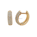 Fine Jewelry 14K Solid Gold Yellow Au585 Trendy Wedding Gift Hoop Earring CVD HPHT Lab Grown Diamonds Paved Huggie Earrings