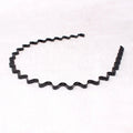 MIO Men and Women Classic Black Simple Non-slip Headband 5mm Width Wavy Hair Band Metal Headdress