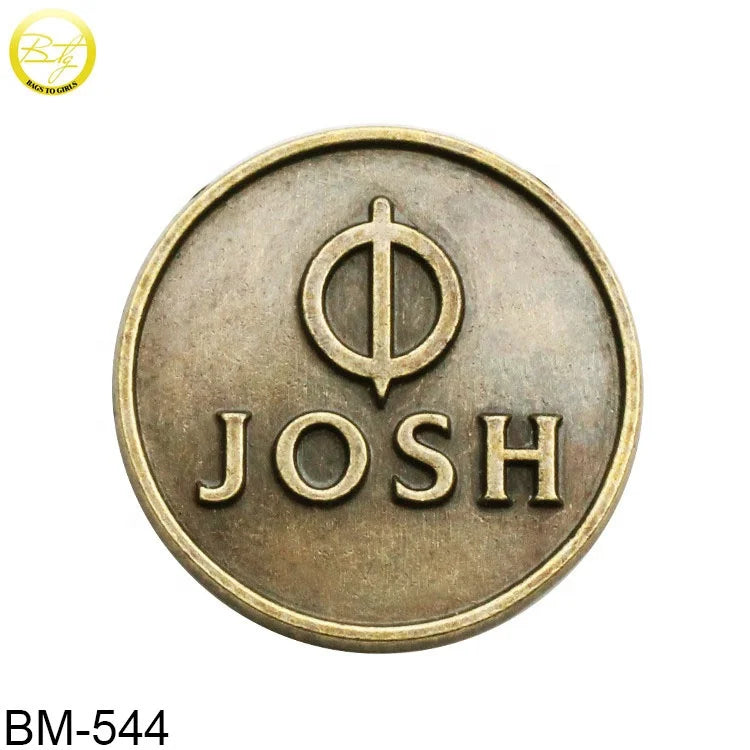 Handmade Antique Brass Embossing Letter Logo Plate Bag Accessories Small Metal Tag Soft Feature Wallet Luggage Private Label