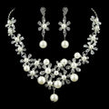 Temperament Diamond Bridal Necklace Jewelry Set Bright High-grade Pearl Pendant Flower Fine Jewelry Jewelry Sets