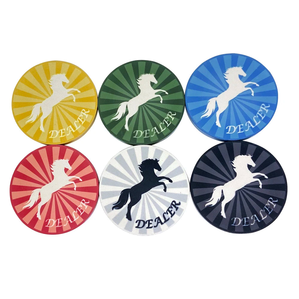 New Exquisite Horse Design 48.5mm Ceramic Poker Dealer Button 26g Premium Chips for Casino Card Game Accessories