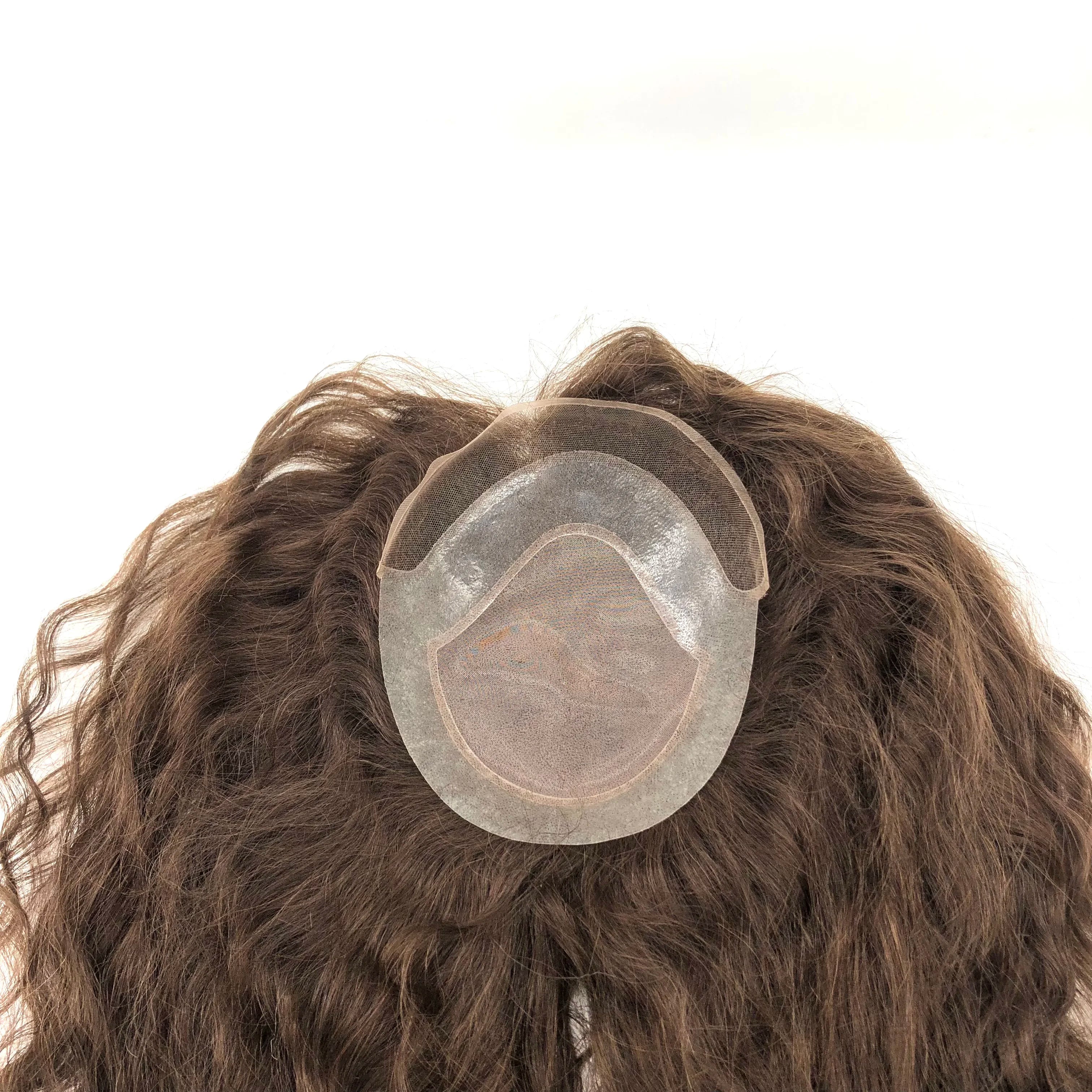 AU Customized Only Human Hair System Breathable Invisible Mono With PU Toupee 7x8 Woman Toupee Inches