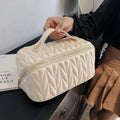 PU Makeup Brush Storage Multifunctional Cosmetic Organizer Bag Large Capacity Lightweight with Zipper Portable for Holiday Gifts