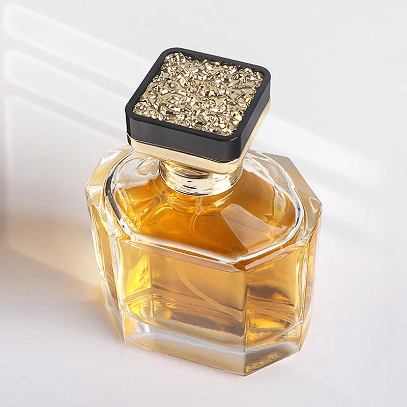 Luxury Empty Glass Octagonal Perfume Bottle with Sprayer 100ml Eight-sided Perfume Spray  Bottles