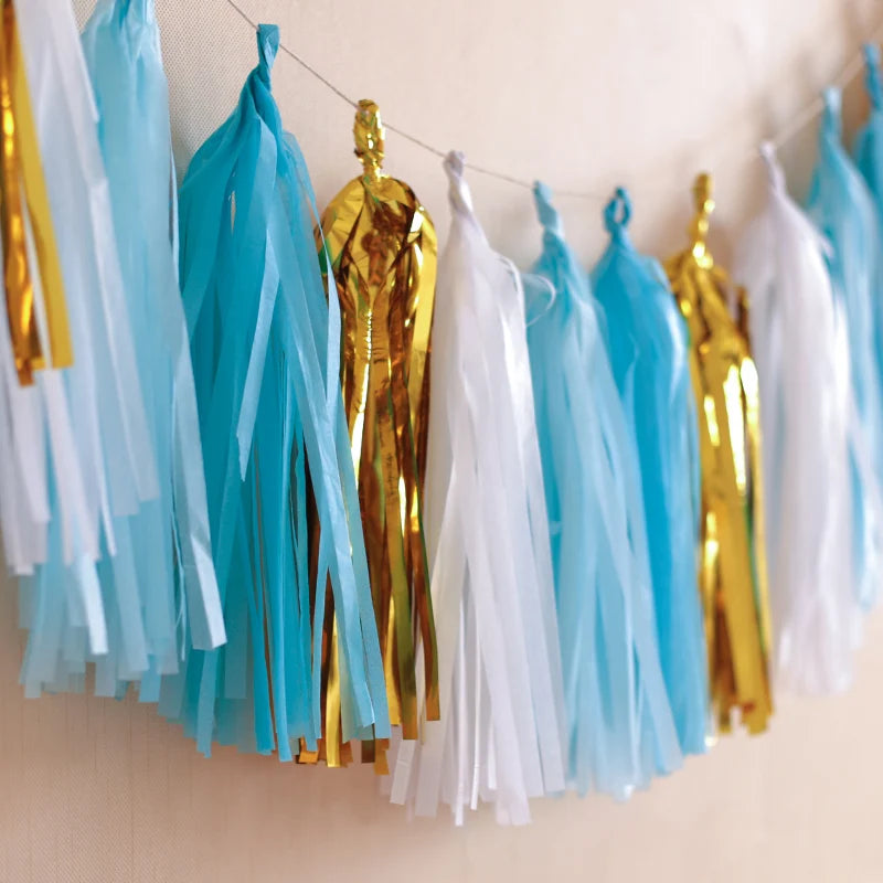 5pcs Colorful Home Party Wall Hanging Paper Wedding Party Background Decoration Diy Pet Foil Tissue Paper Tassel