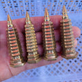 Hot Sale Natural Crystal Chalcopyrite Ore Craved Tower Pyrite Wenchang Tower for Gift Decoration