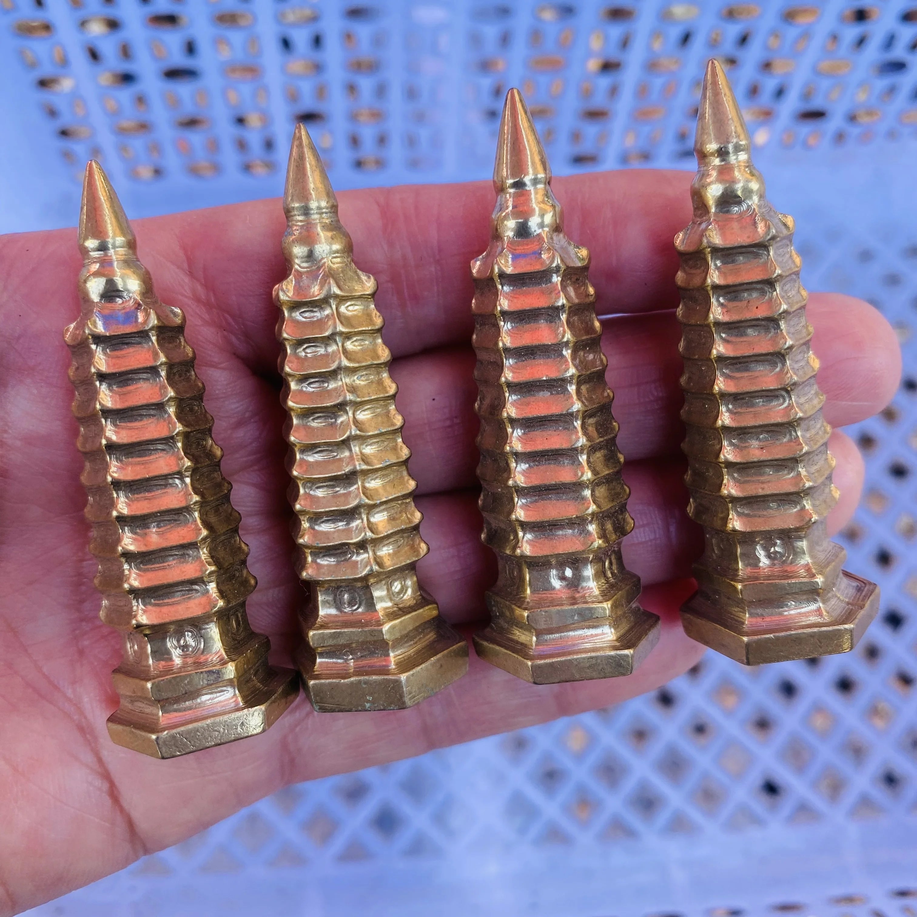 Hot Sale Natural Crystal Chalcopyrite Ore Craved Tower Pyrite Wenchang Tower for Gift Decoration