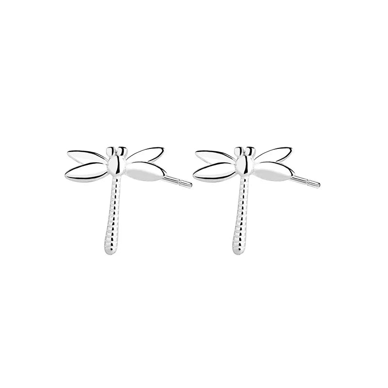 FY-ED542 925 Sterling Silver Dragonfly Stud Earrings for Women Girls Fashion Jewelry