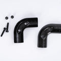 H-90 Black Electrophoresis Lean Pipe Joint Piece / Metal Tube Connector Piece for Logistic and Storage Use