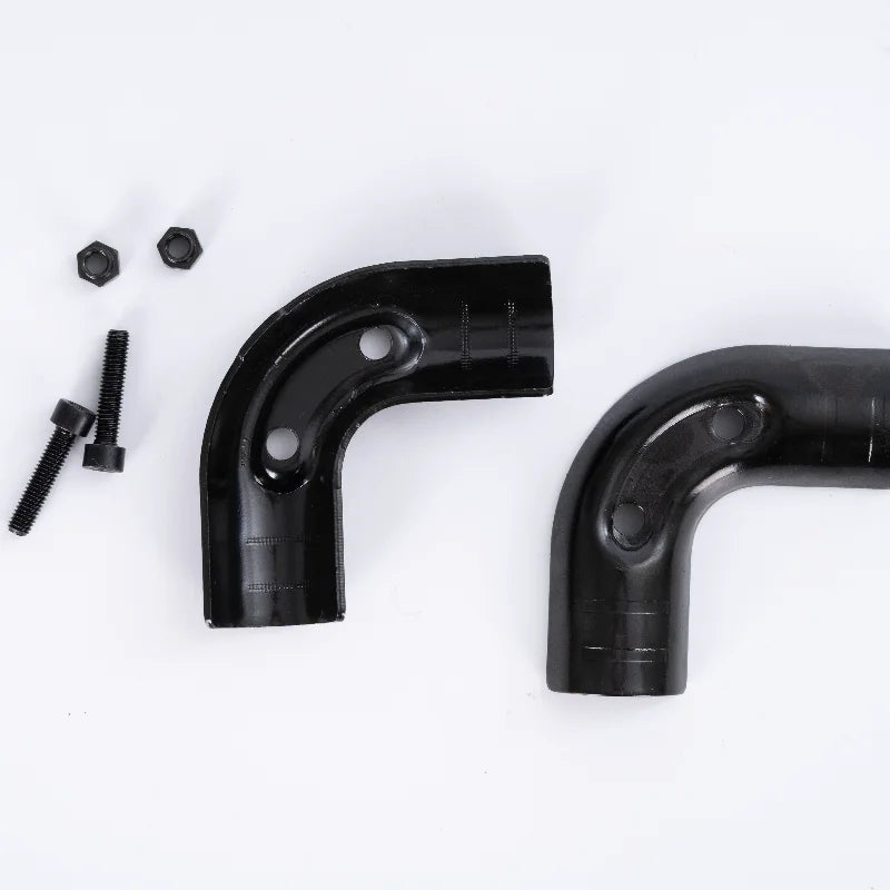 H-90 Black Electrophoresis Lean Pipe Joint Piece / Metal Tube Connector Piece for Logistic and Storage Use