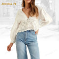 Clothing Factory Wholesale Custom High Quality Soft Cotton Fabric Lady's White Long Sleeve Shirt Fashion Blouse Shirts for Women