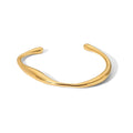 New Girls Fashion Titanium Steel 18K Gold Stainless Steel Shaped Opening Bracelet Stainless Steel Bangles for Women