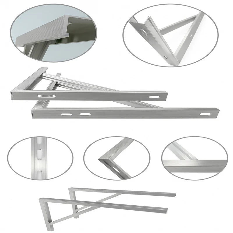 Heavy-Duty Wall-Mount Aluminum AC Bracket Outdoor Air Conditioner Support Frame for Split System Units