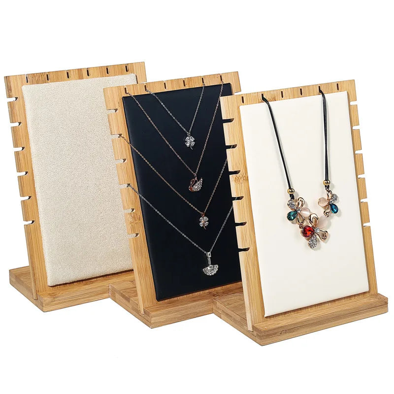 Bamboo Wide Shape Necklace Bracelets Display Stands