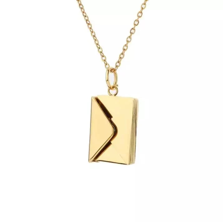 New Valentine Gifts Envelope Pendant Titanium Steel Necklace Fashion Women Jewelry Collar Chain Letter Loveyou Pendant Necklace