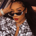 New Luxury Small Half Frame Moon Diamond Sunglasses Women Rhinestone Frame Cat Eye Vintage Sun Glasses Sunglasses 2021